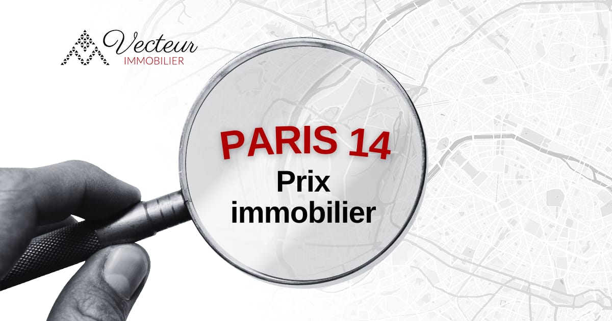 Carte de Paris avec noté prix immobilier Paris 14